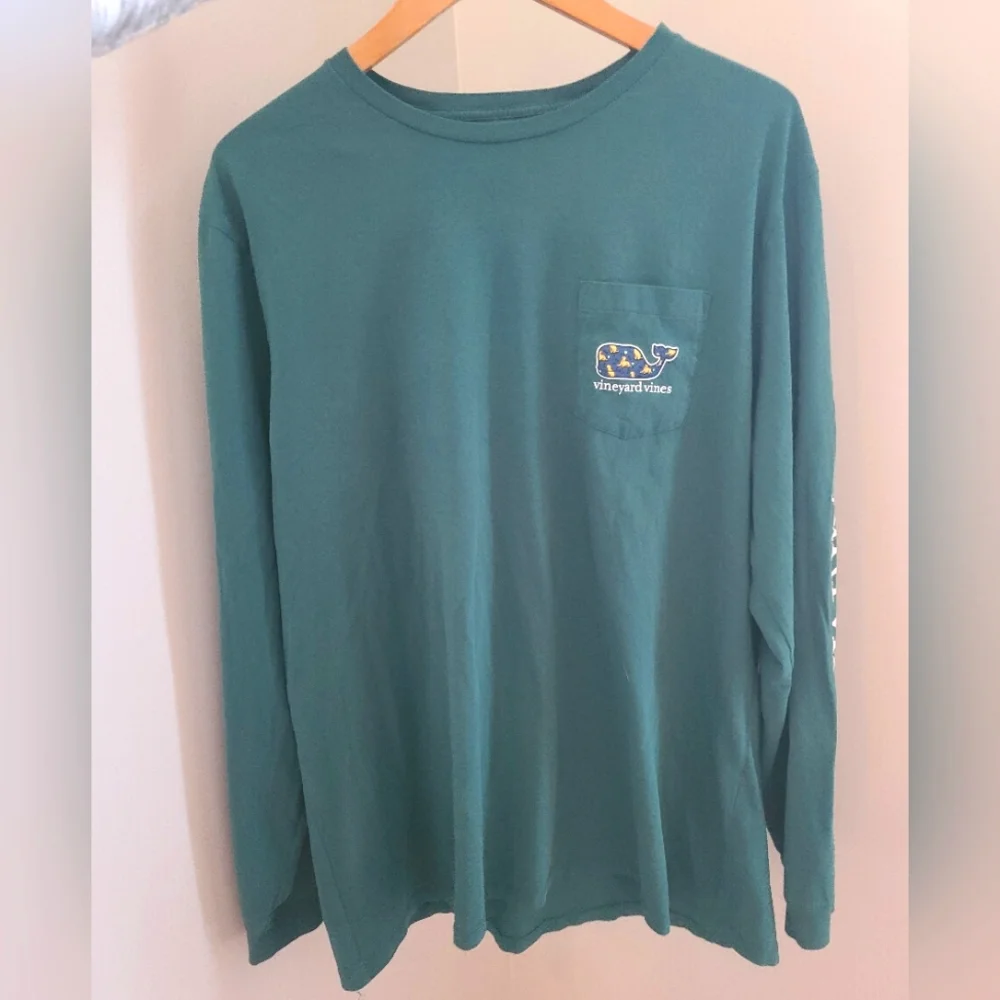 Yellow Lab Vineyard Vines mens long sleeve green shirt size XL - Picture 6 of 8